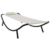 vidaXL Tuinbed 200x90 cm staal crème