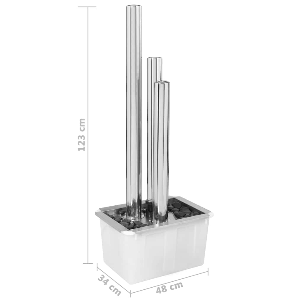 vidaXL Garden Fountain 48x34x123 cm Stainless Steel Silver
