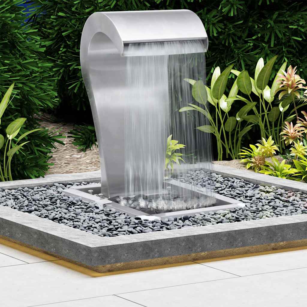 vidaXL Tuinwaterval 34x49x82 cm roestvrij staal zilverkleurig