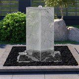 vidaXL Tuinfontein 37,7x32,6x110 cm roestvrij staal zilverkleurig