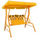 vidaXL Kinderschommelbank 115x75x110 cm stof bruin