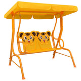 vidaXL Kinderschommelbank 115x75x110 cm stof bruin