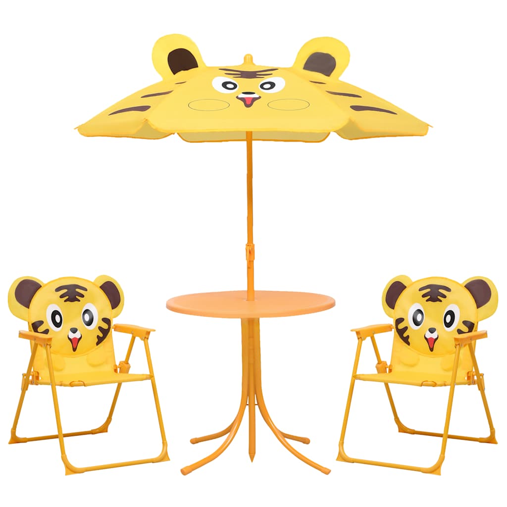 vidaXL 3-delige Bistroset voor kinderen met parasol rood