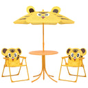 vidaXL 3-delige Bistroset voor kinderen met parasol rood