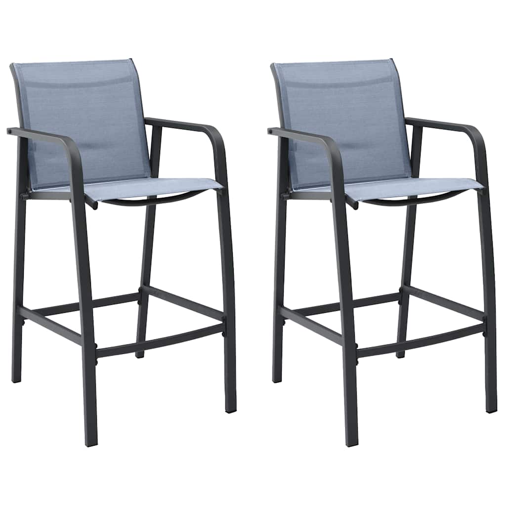 vidaXL Tuinbarstoelen 2 st textileen zwart