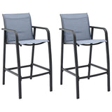 vidaXL Tuinbarstoelen 2 st textileen zwart