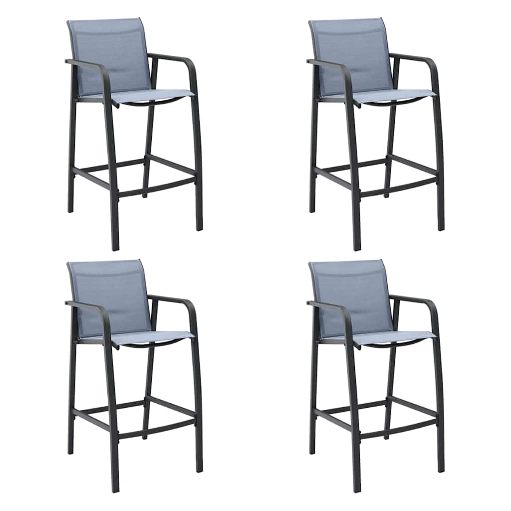vidaXL Tuinbarstoelen 2 st textileen zwart