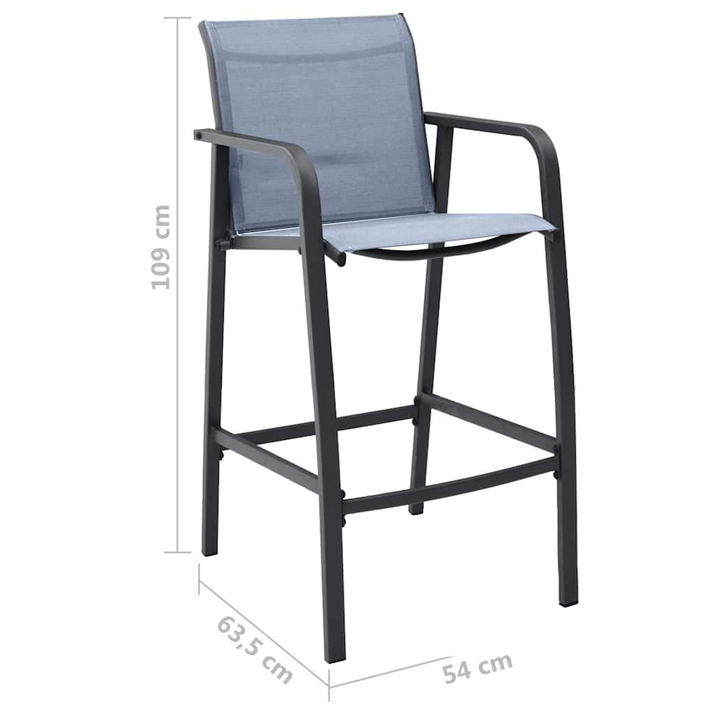 vidaXL Tuinbarstoelen 2 st textileen zwart