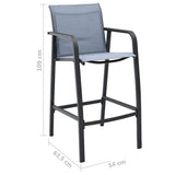 vidaXL Tuinbarstoelen 2 st textileen zwart