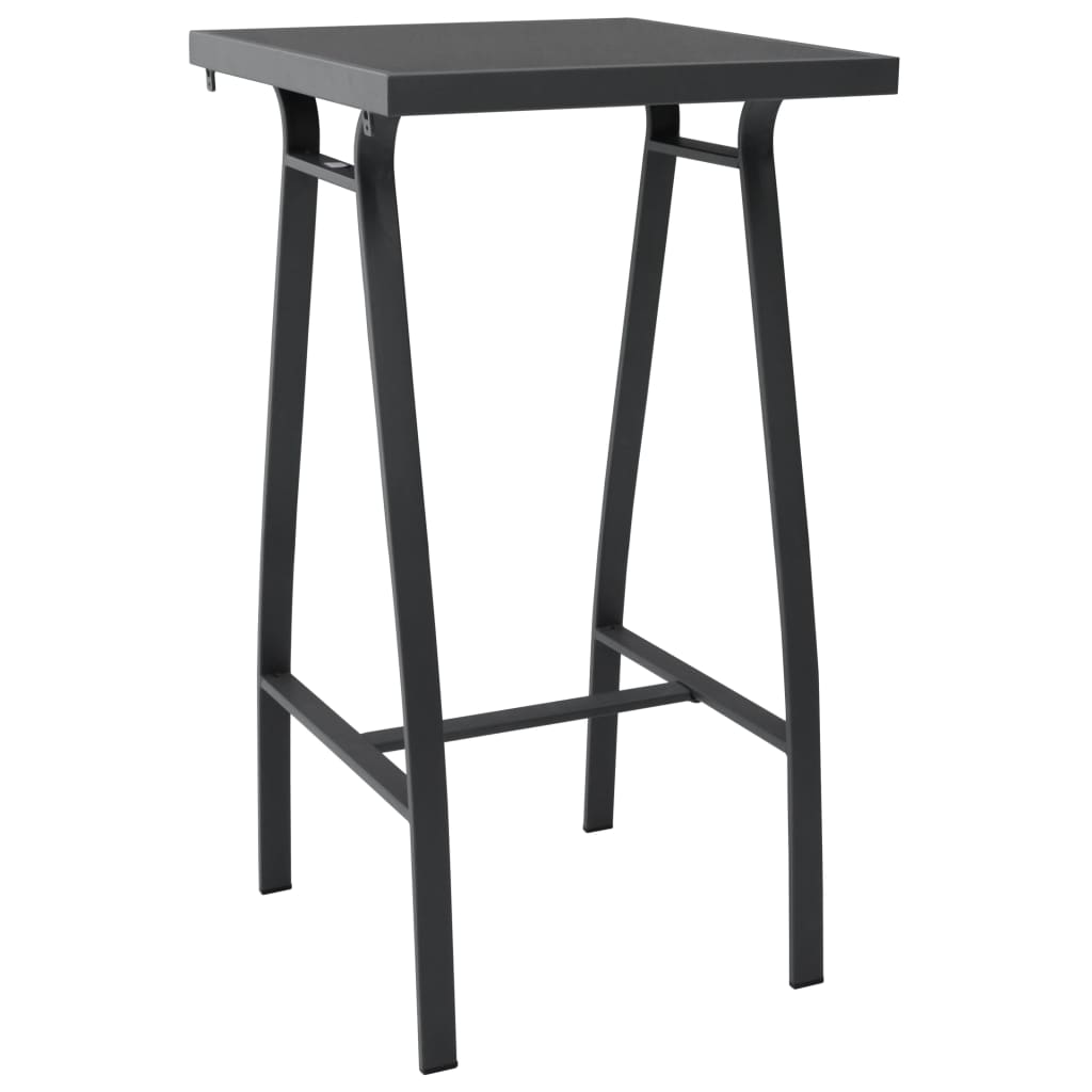 vidaXL Outdoor Bar Table 60x60x110 cm Tempered Glass Black