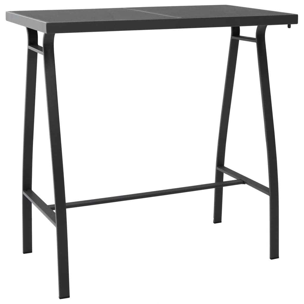 vidaXL Outdoor Bar Table 60x60x110 cm Tempered Glass Black