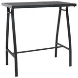 vidaXL Outdoor Bar Table 60x60x110 cm Tempered Glass Black