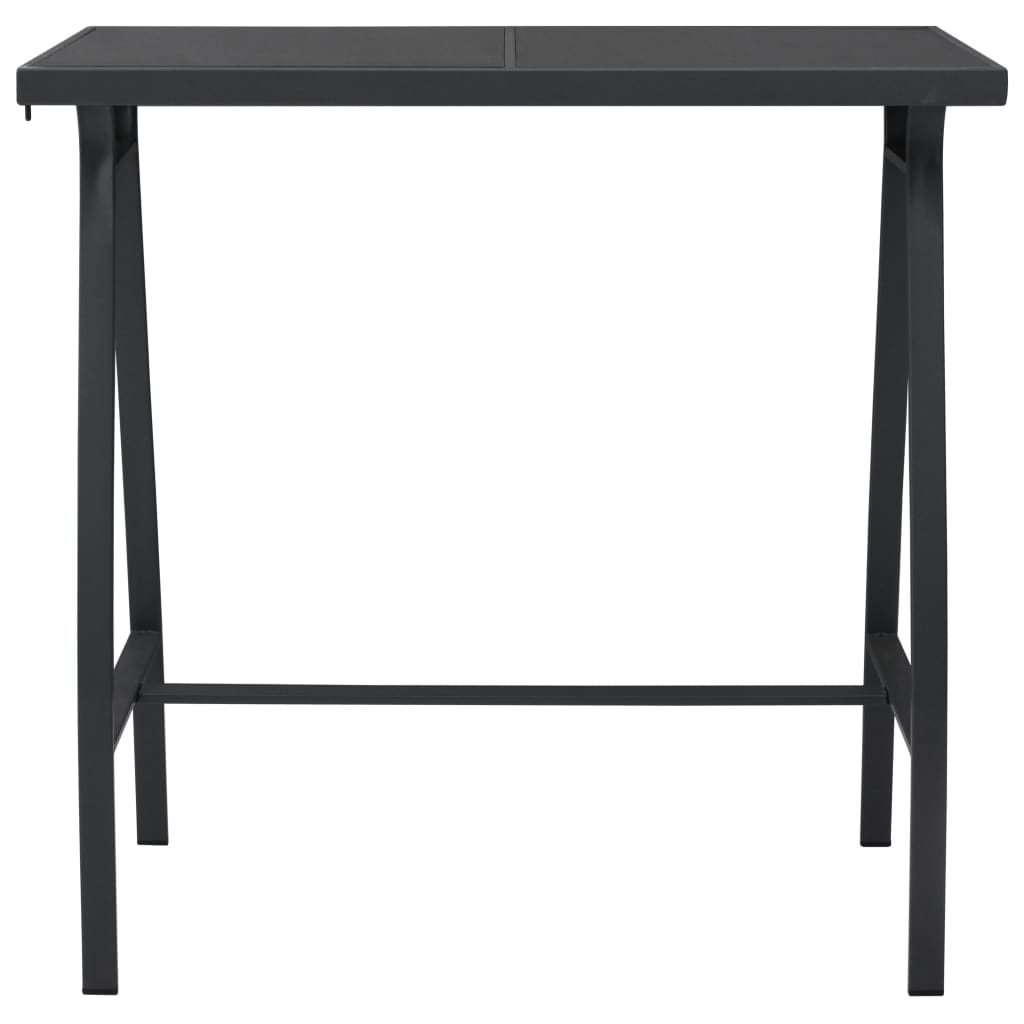 vidaXL Outdoor Bar Table 60x60x110 cm Tempered Glass Black