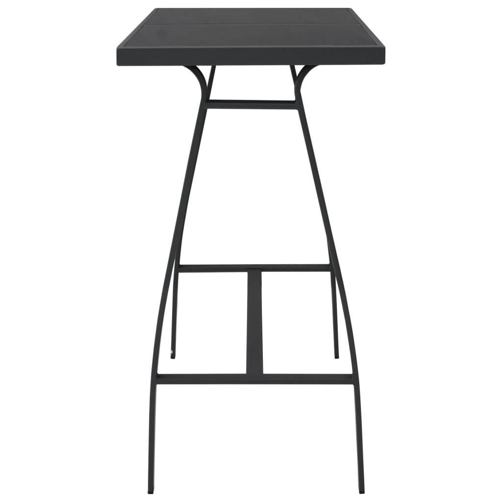 vidaXL Outdoor Bar Table 60x60x110 cm Tempered Glass Black