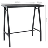 vidaXL Outdoor Bar Table 60x60x110 cm Tempered Glass Black
