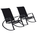 vidaXL Tuinschommelstoelen 2 st textileen zwart