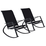 vidaXL Tuinschommelstoelen 2 st textileen zwart
