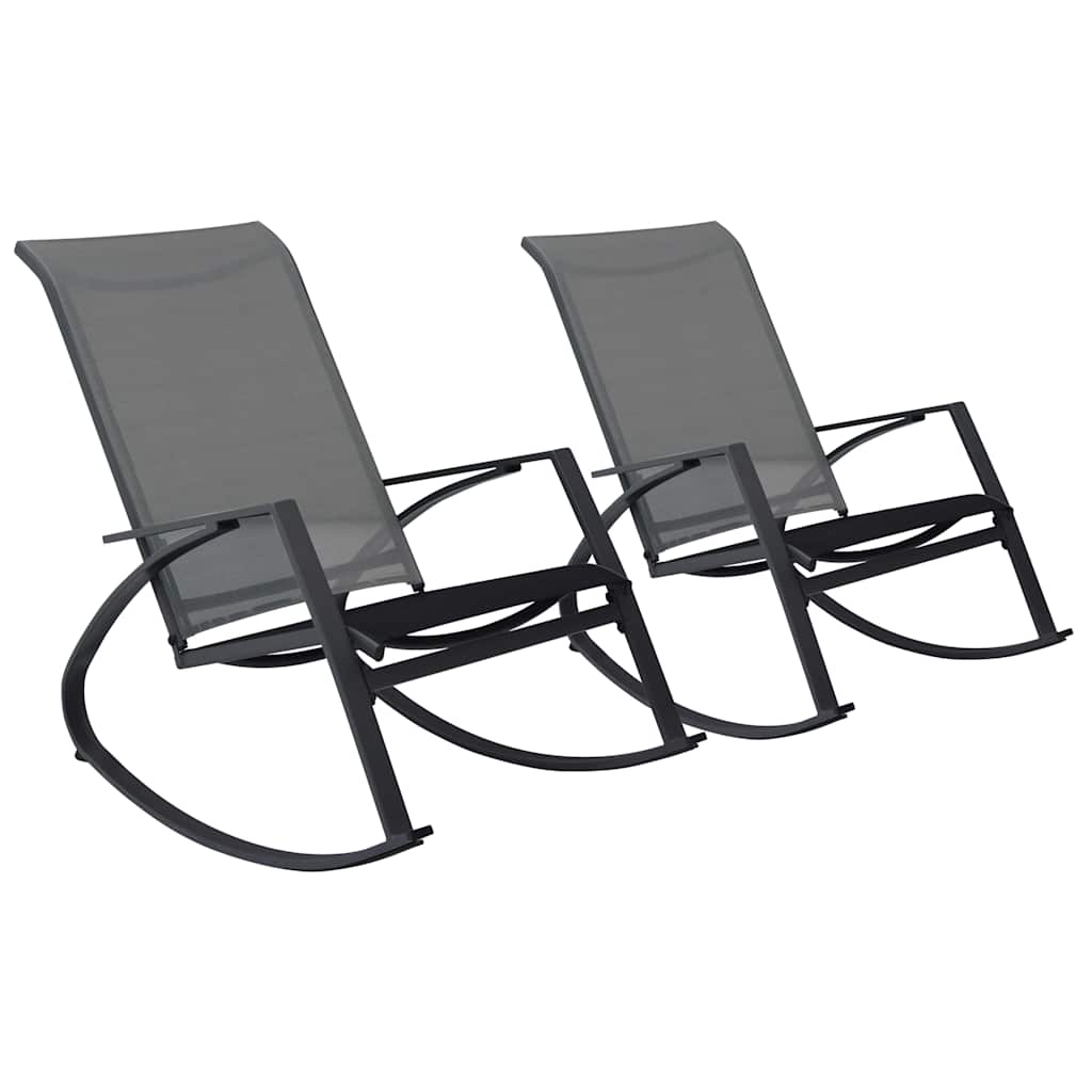 vidaXL Tuinschommelstoelen 2 st textileen zwart