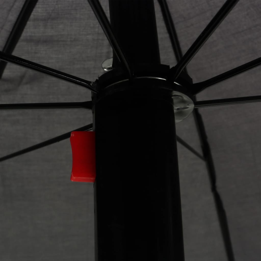 vidaXL Loungebed met parasol poly rattan bruin