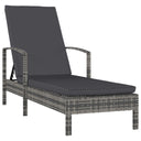 vidaXL Ligbed met kussen poly rattan bruin