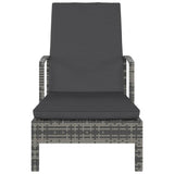 vidaXL Ligbed met kussen poly rattan bruin