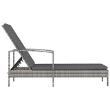 vidaXL Ligbed met kussen poly rattan bruin