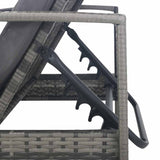vidaXL Ligbed met kussen poly rattan bruin