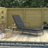 vidaXL Ligbed met kussen poly rattan bruin