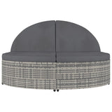 vidaXL Lounge Bed with Cushion Poly Rattan Brown