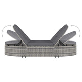 vidaXL Lounge Bed with Cushion Poly Rattan Brown