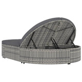 vidaXL Lounge Bed with Cushion Poly Rattan Brown