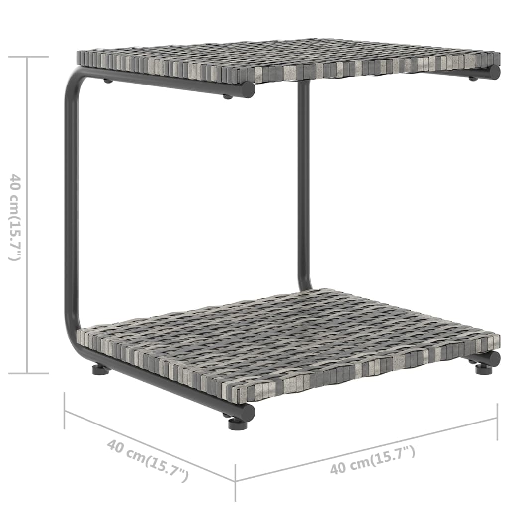 vidaXL Sun Lounger with Cushions 2-Person Poly Rattan Black