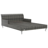 vidaXL Sun Lounger with Cushions 2-Person Poly Rattan Black