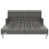 vidaXL Sun Lounger with Cushions 2-Person Poly Rattan Black