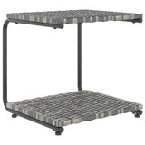 vidaXL Sun Lounger with Cushions 2-Person Poly Rattan Black