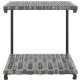 vidaXL Sun Lounger with Cushions 2-Person Poly Rattan Black