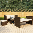 vidaXL 5-delige Loungeset met kussens poly rattan zwart