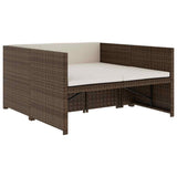 vidaXL 5-delige Loungeset met kussens poly rattan zwart