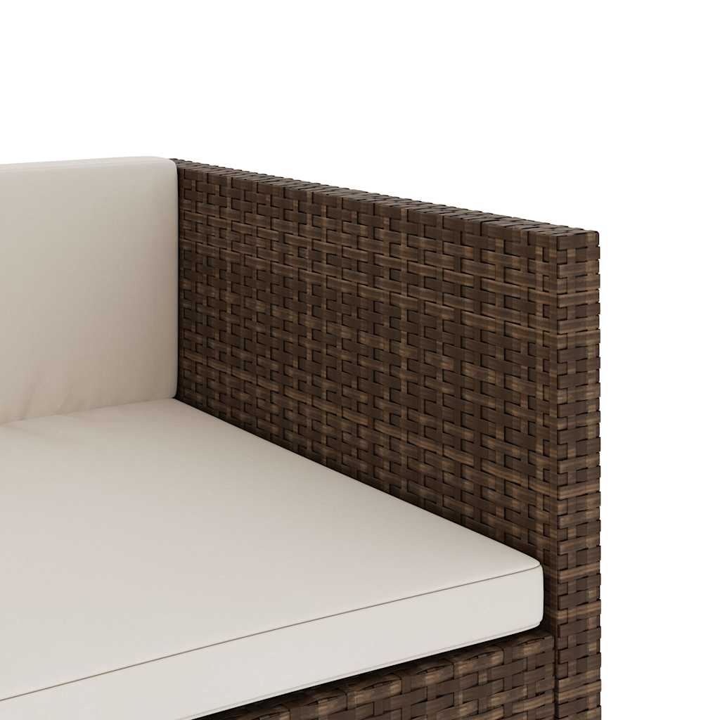 vidaXL 5-delige Loungeset met kussens poly rattan zwart