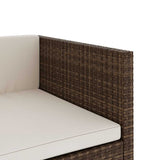 vidaXL 5-delige Loungeset met kussens poly rattan zwart