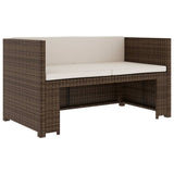 vidaXL 5-delige Loungeset met kussens poly rattan zwart