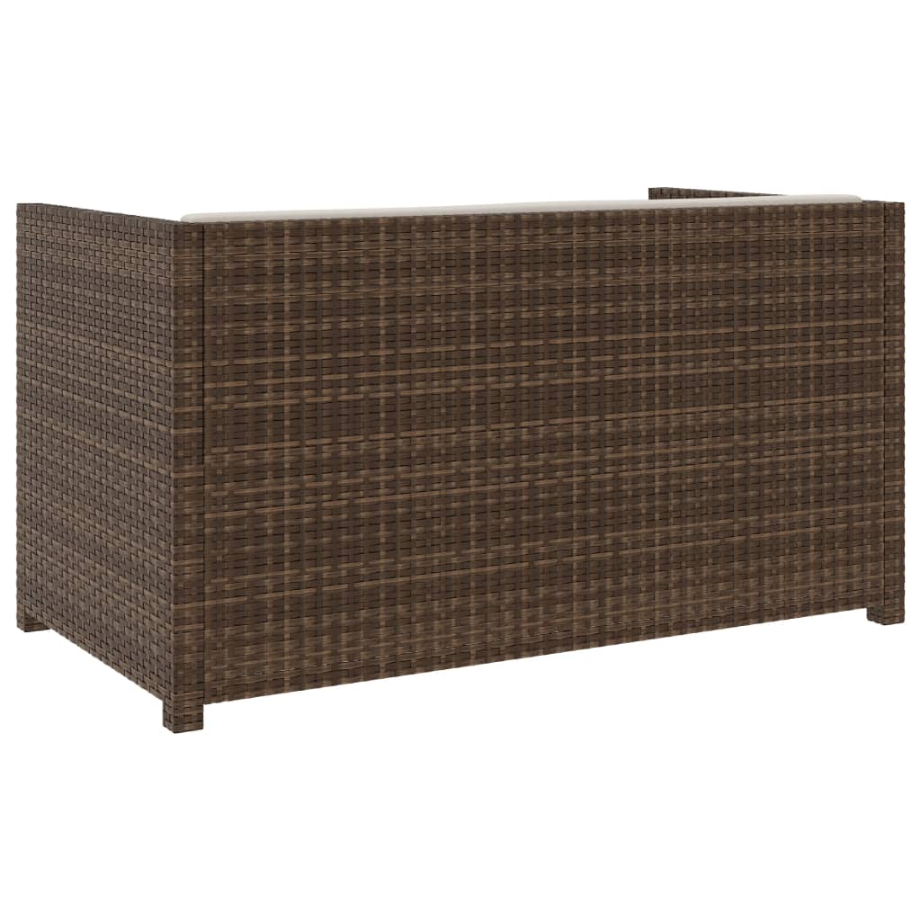 vidaXL 5-delige Loungeset met kussens poly rattan zwart