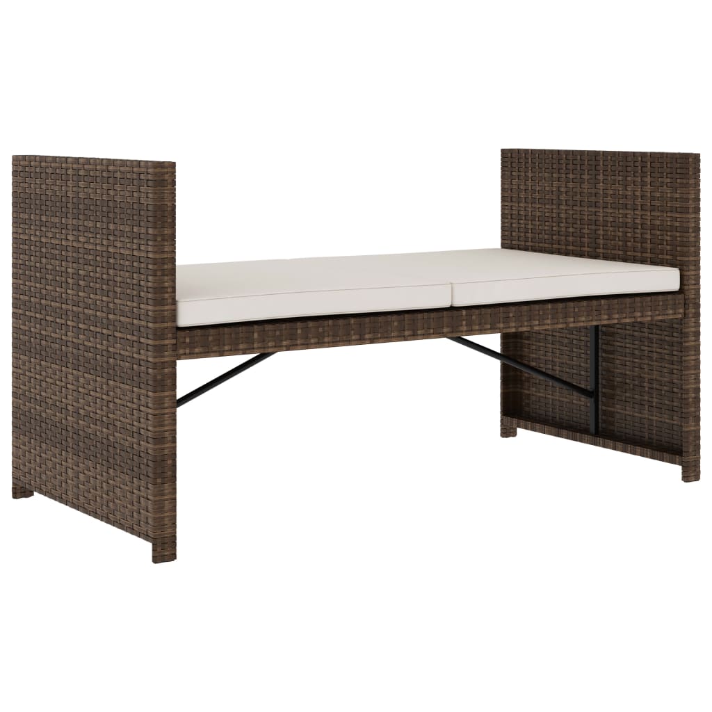 vidaXL 5-delige Loungeset met kussens poly rattan zwart