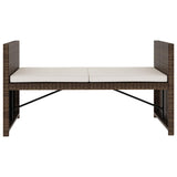 vidaXL 5-delige Loungeset met kussens poly rattan zwart