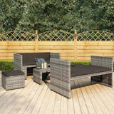 vidaXL 5-delige Loungeset met kussens poly rattan zwart