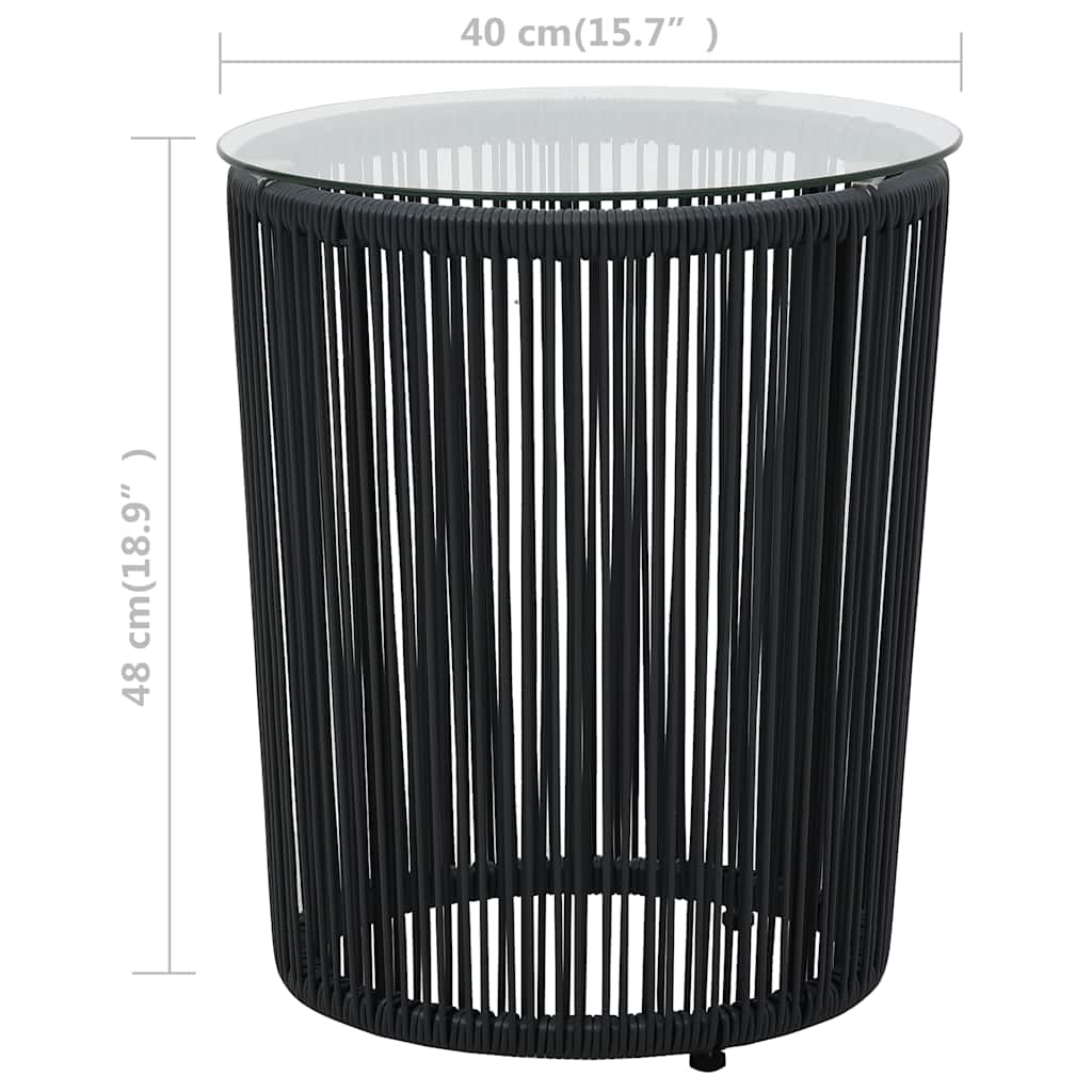 vidaXL 3-delige Bistroset met kussens PE-rattan zwart
