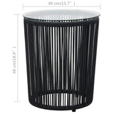 vidaXL 3-delige Bistroset met kussens PE-rattan zwart