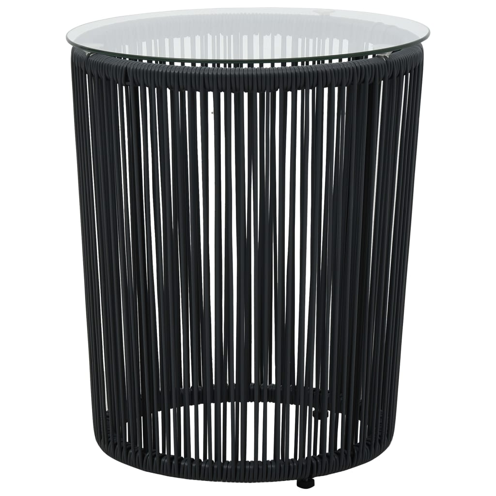 vidaXL 3-delige Bistroset met kussens PE-rattan zwart