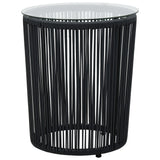 vidaXL 3-delige Bistroset met kussens PE-rattan zwart