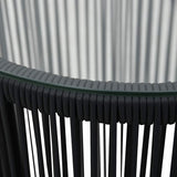 vidaXL 3-delige Bistroset met kussens PE-rattan zwart